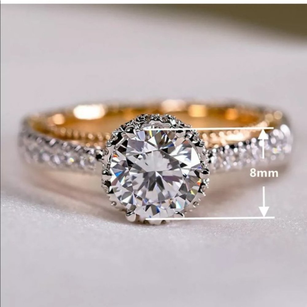 Lovely 925 Silver Simulated White Sapphire Ring - Picture 4 of 12